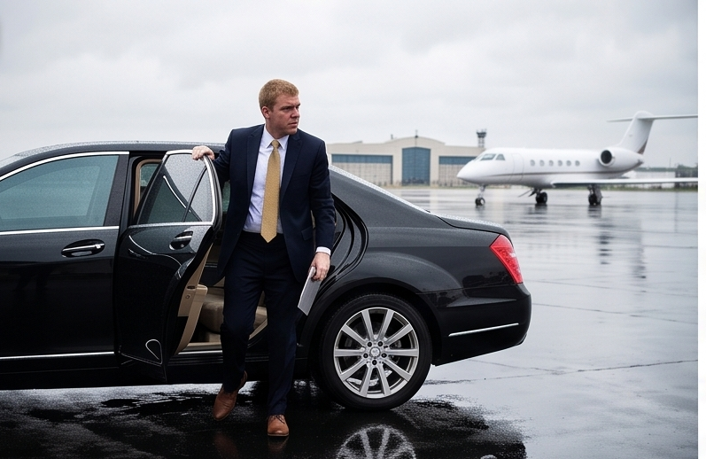 Professional chauffeur driving a luxury black vehicle for Drive‑As‑Directed service in St. Louis.